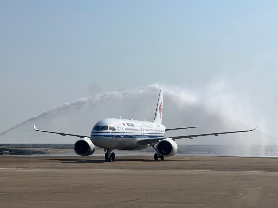 China's C919 aircraft makes debut in Macao SAR