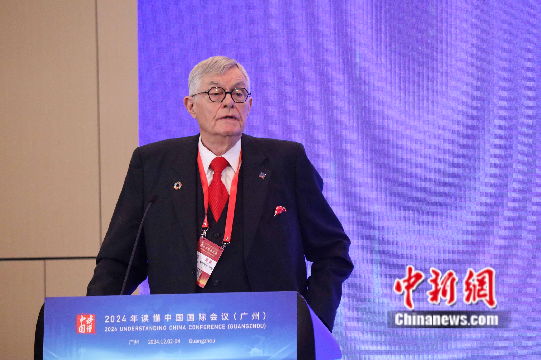 Patricia Nijs spoke at the 8th Understanding China Conference in Guangzhou. (Photo: China News Service/Chen Tianhao)