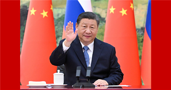 Xi talks with Putin via video meeting