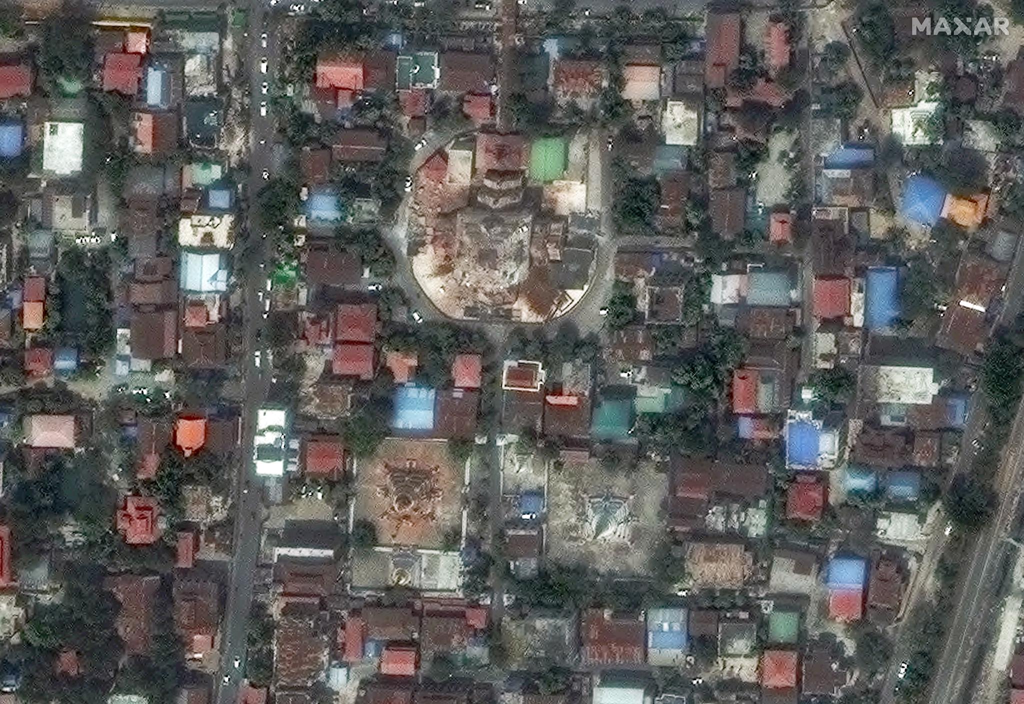 Satellite images show earthquake devastation in Myanmar