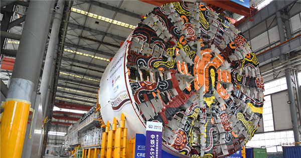 A close look at largest shield tunneling machine to be exported by China