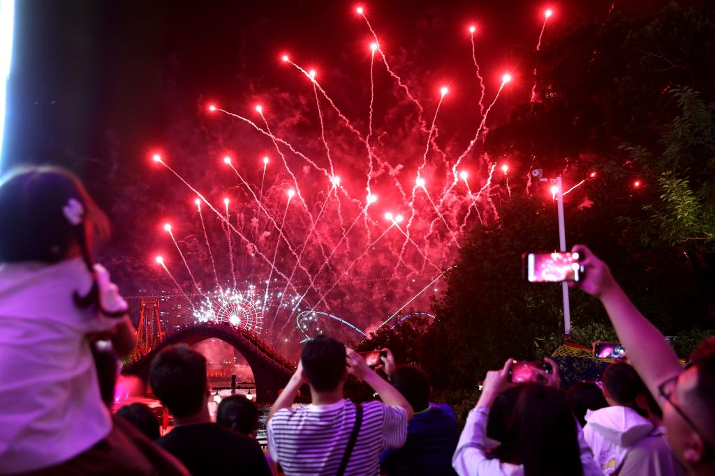 Fireworks show lights up sky in E China