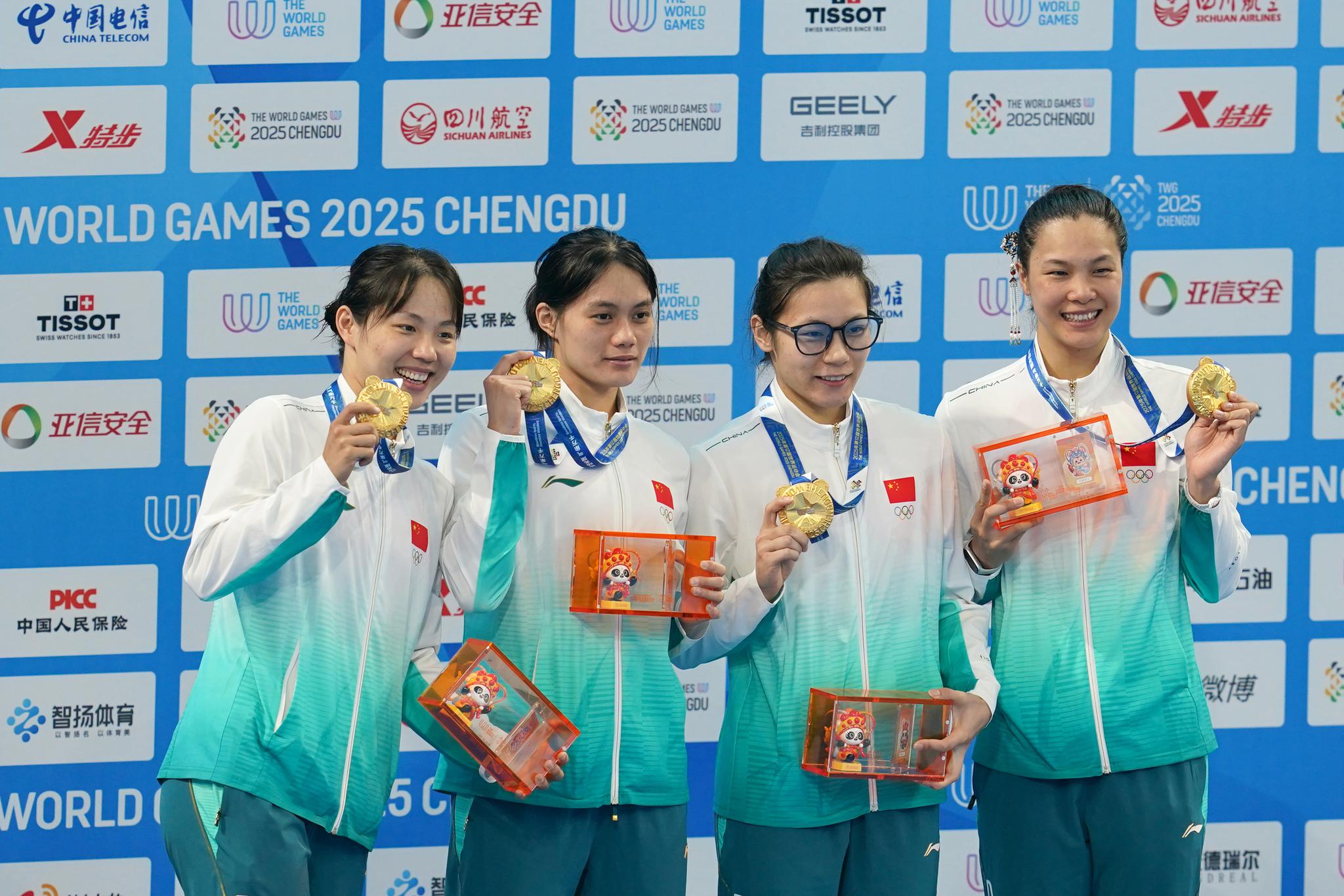 China secures finswimming relay gold at Chengdu World Games