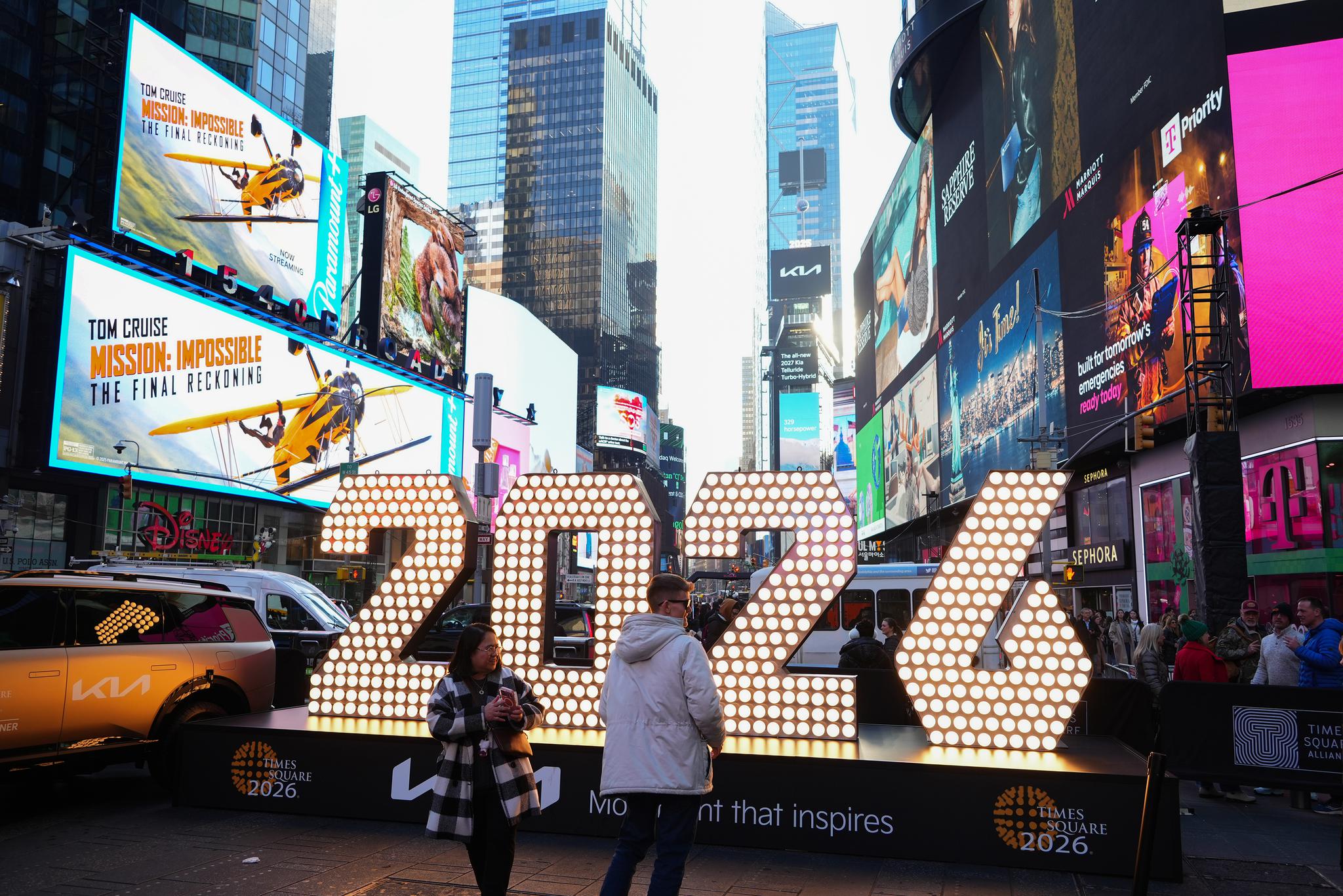 New year display unveiled at Times Square 