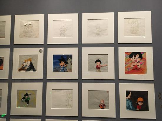 Exhibits on classic Japanese animation.(PHOTO BY WANG KAIHAO/CHINA DAILY)