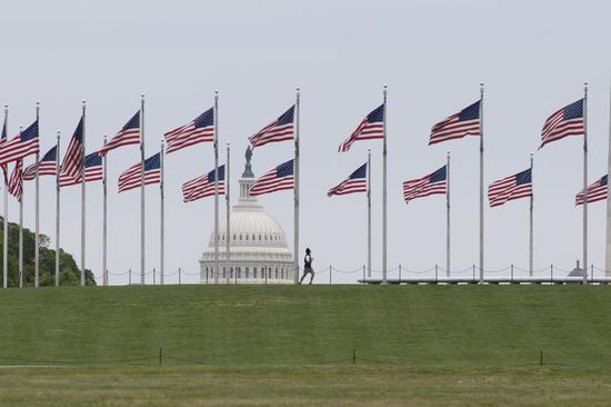 Photo taken on April 28, 2020 shows the U.S. Capitol building in Washington D.C., the United States. (Xinhua/Liu Jie)