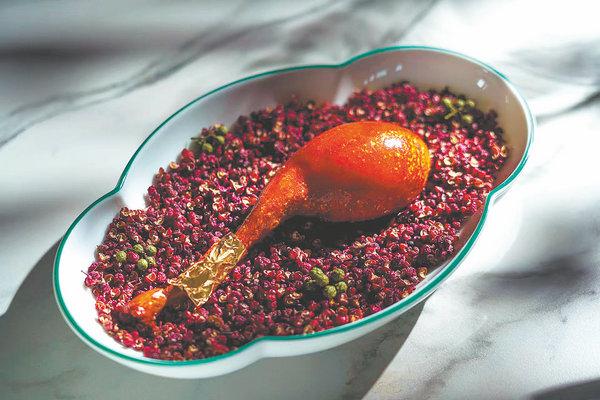 Da Hong Pao Crispy Pigeon Leg. (Photo provided to China Daily)