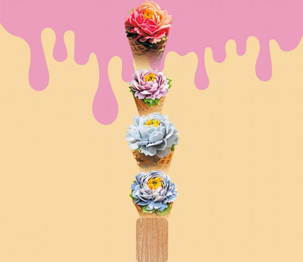 Lin Ying's peony-shaped ice creams have gone viral on social media platforms. (CHINA DAILY）