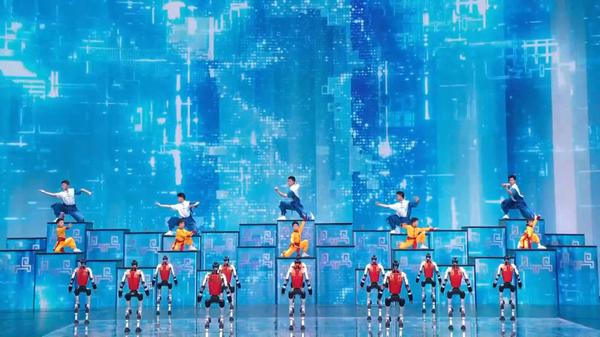 Humanoid robots perform martial arts on the stage of China Media Group's Spring Festival Gala, Beijing, China, February 16, 2026. /China Media Group