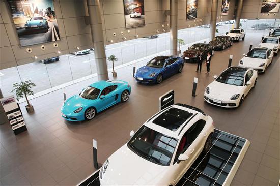 Photo taken on May 22, 2018 shows an import vehicle exhibition hall in Nantong, east China's Jiangsu Province. (Xinhua/Xu Congjun)