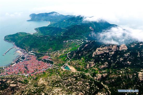 Aerial view of Laoshan Mountain in Qingdao, Shandong