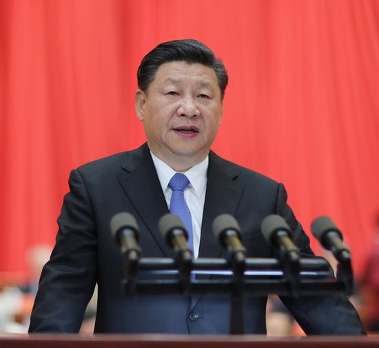 President Xi Jinping speaks at the opening of the 19th Meeting of the Academicians of the Chinese Academy of Sciences and the 14th Meeting of the Academicians of the Chinese Academy of Engineering on Monday in Beijing. (Photo/Xinhua)