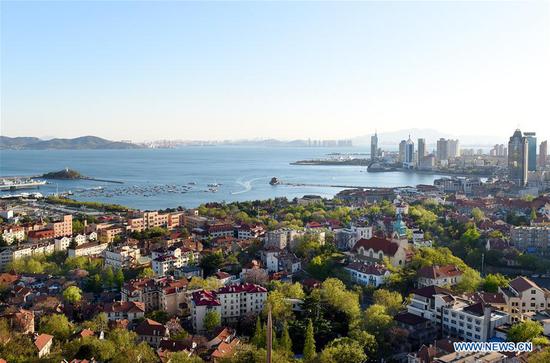 Photo taken on May 3, 2018 shows the old town of Qingdao, east China's Shandong Province. The 18th Shanghai Cooperation Organization (SCO) Summit is scheduled for June 9 to 10 in Qingdao, a coastal city in east China's Shandong Province. (Xinhua/Li Ziheng)