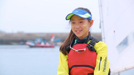 12-year-old young sailor, Li Ziyue. /CGTN Photo