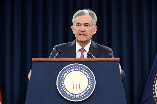 U.S. Federal Reserve Chairman Jerome Powell speaks during a news conference in Washington D.C., the United States, on June 13, 2018. The U.S. Federal Reserve on Wednesday raised short-term interest rates by a quarter of a percentage point, its second rate hike this year. (Xinhua/Yang Chenglin)