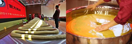 World's longest noodle made by Xiangnian Food Co. Ltd of China. /Guinness World Records Photo