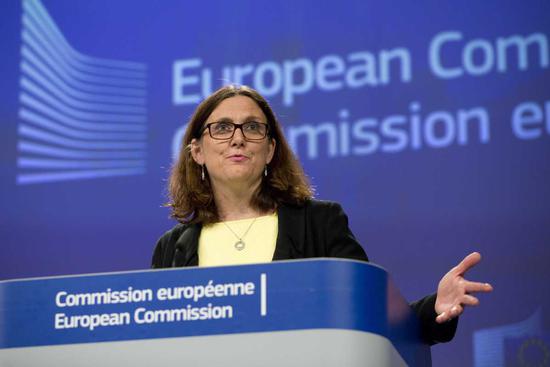 European Trade Commissioner Cecilia Malmstrom. (Photo/China Daily)