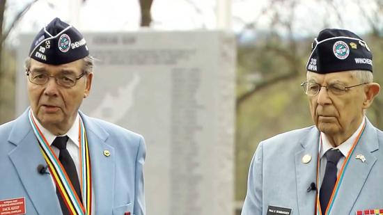 Korean War veterans: Paul Bombardier (R) and Jack Keep /CGTN Photo