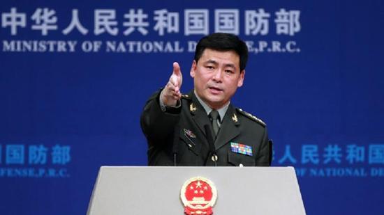 In this July 20, 2017 photo, Colonel Ren Guoqiang, spokesman for China's Ministry of National Defense, takes a question during a press briefing in Beijing, China. (WANG ZHUANGFEI / CHINADAILY.COM.CN)