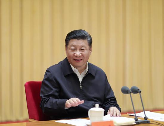 Chinese President Xi Jinping, also general secretary of the Central Committee of the Communist Party of China (CPC) and chairman of the Central Military Commission, delivers an address at the Central Conference on Work Relating to Foreign Affairs held in Beijing, capital of China, on June 22-23, 2018. (Xinhua/Ju Peng)