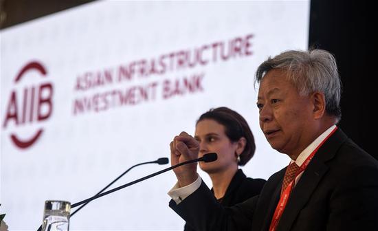 The Asian Infrastructure Investment Bank (AIIB) President Jin Liqun speaks during a press conference in Mumbai, India on June 26, 2018. The AIIB Board of Governors has approved a new membership application from the Republic of Lebanon, bringing AIIB's total approved membership to 87, the bank said on its website on Tuesday. (Xinhua/Stringer)