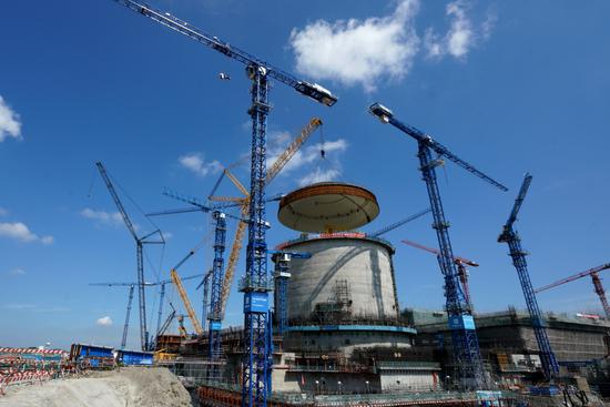 The building of a nuclear power station nears completion in Fangchenggang, the Guangxi Zhuang autonomous region, on May 23. (Photo provided to China Daily)