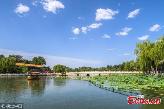 Beijing sees blue sky as high temperatures grill the city on June 27, 2018.  (Photo/VCG)