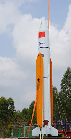 Hyperbola-1S, i-Space's carrier rocket, awaits its launch in April. (Photo/China Daily)