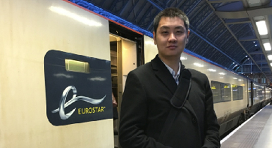 Chinese Swiss David Feng，a train aficionado. (File photo)