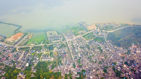 Aerial photo taken on June 11, 2018 shows a scenery of the Taihu Lake in Suzhou city, East China's Jiangsu Province. (Photo/Xinhua)