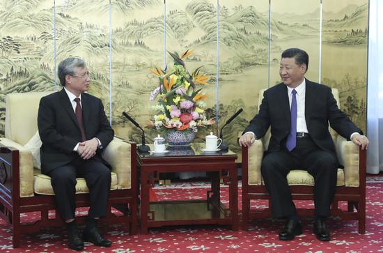 Xi Jinping meets with Tran Quoc Vuong in Beijing on Aug. 20, 2018. (Photo/Xinhua)