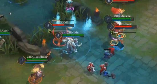 The Chinese team and Chinese Taipei team battle it out during the grand final of Arena of Valor at Jakarta Asian Games on August 26, 2018. /Screenshot from YouTube

