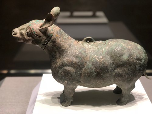 An ancient Xi Zun bronze vessel on display at Zibo's Qi Heritage Museum (Photo: Xu Liuliu/GT)