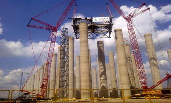 SANY machinery is used on the Kusile power plant construction site in South Africa. (Photo/Courtesy of SANY Group)


