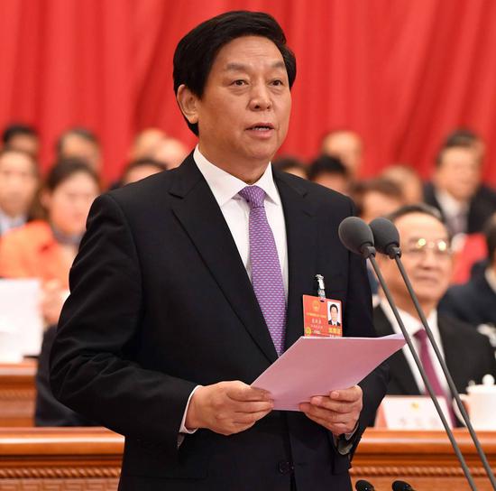 File photo of China's top legislator Li Zhanshu. (Photo/Xinhua)