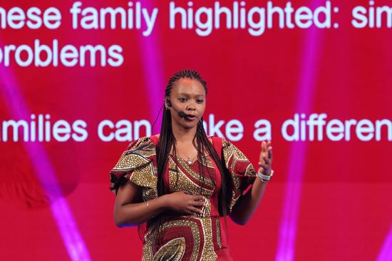 Zahra R. Baitie, China director of Development Reimagined and lead curator of Beijing's "Africa Week", gives a speech at the fourth event of Vision China in Beijing, Sept. 6, 2018. (Photo by Wang Jing/chinadaily.com.cn)