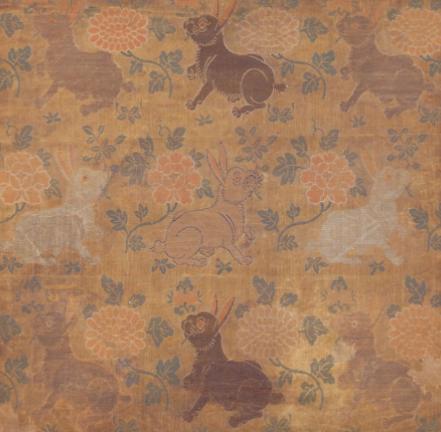 Rabbit-patterned silk product from the Ming Dynasty. (Photo/dpm.org.cn)