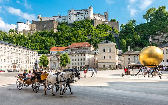 Salzburg is the birthplace of music masters such as Wolfgang Amadeus Mozart and Herbert von Karajan.  (Photo provided to China Daily)