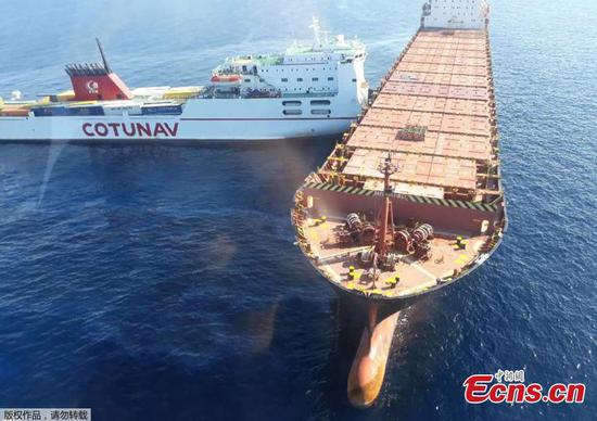 Massive fuel spill in Mediterranean after ships collide