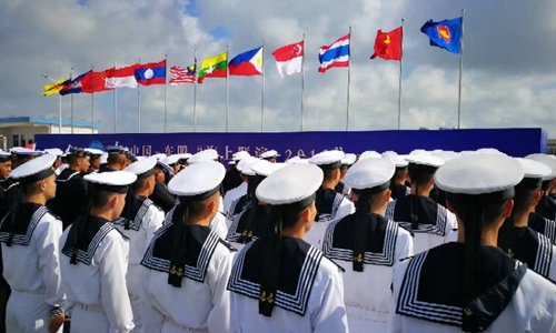 The navies of China and 10 ASEAN countries began their first joint maritime exercise in Zhanjiang, Guangdong province, Oct. 22, 2018. (Photo/Globaltimes.cn)