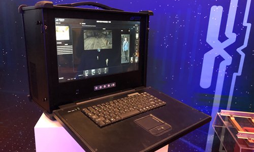 This product targets suspects by using gait recognition to monitor human postures and is on display in Beijing. (Photo: Liu Caiyu/GT)