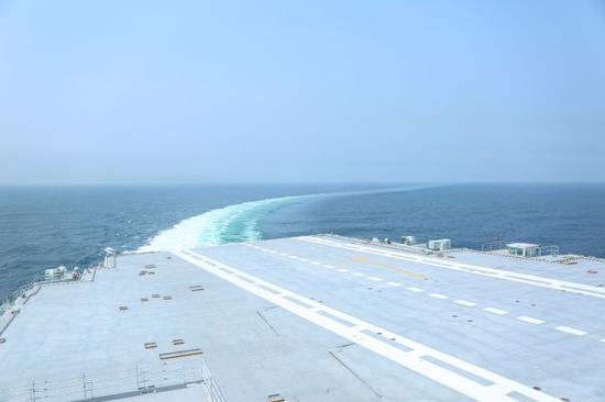 China's first domestically designed aircraft carrier set out on its debut sea trial on May 13, 2018. (Photo/Xinhua)