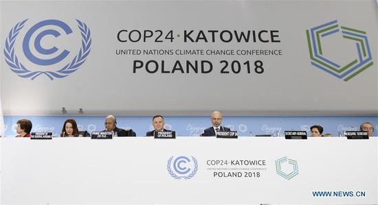 Participants attend the UN Climate Change Conference in Katowice, Poland, Dec. 3, 2018. (Xinhua/Jaap Arriens)