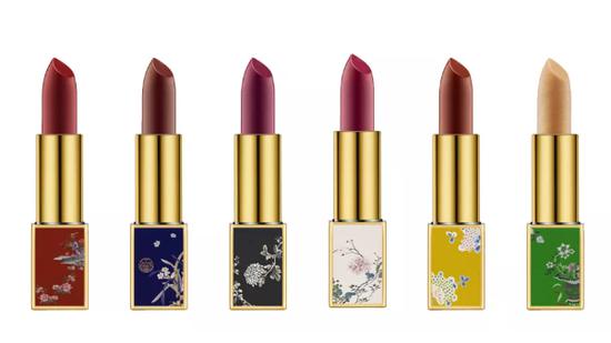 The full collection of the lipsticks released by the Palace Museum, December 9, 2018. /Photo courtesy of the Palace Museum Cultural and Creative Store