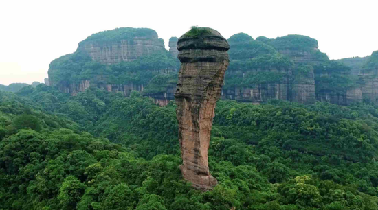 Aerial view of Danxia Mountain (Photo/CGTN)