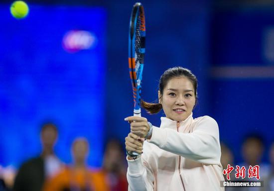 Li Na appears at Wuhan Open on Sept. 23, 2018. (Photo/China News Service)