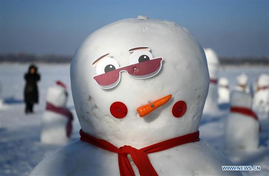2,019 cute snowmen displayed to greet year 2019 in Harbin