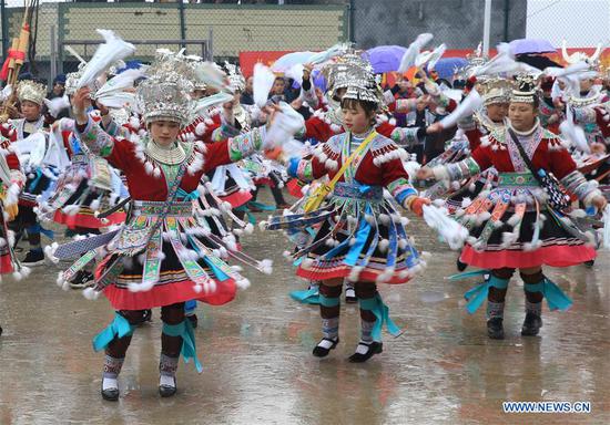 Miao people celebrate traditional New Year in China's Guangxi