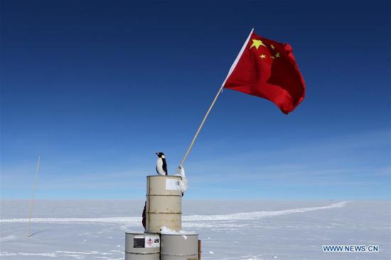 China's 35th Antarctic expedition team at Dome A area