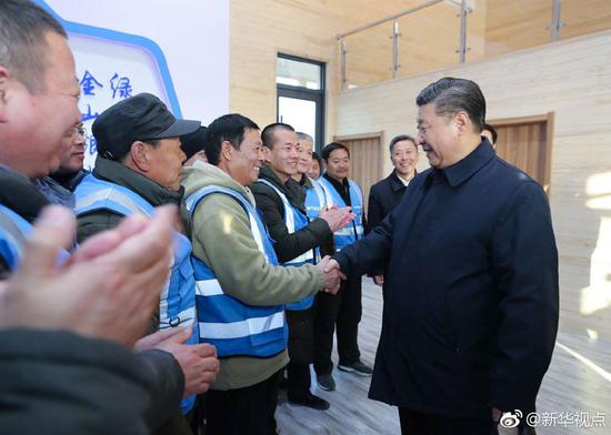 Chinese President Xi Jinping inspects Xiongan New Area, north China's Hebei Province, January 16, 2019. /Xinhua Photo